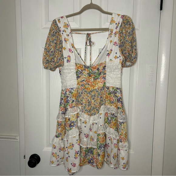 Altar’d State Aderny Patchwork Floral Mini Dress - Picture 9 of 13
